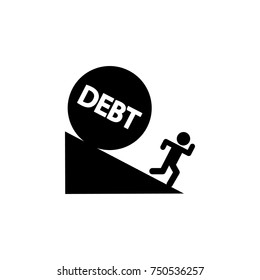 man running debt ball fall icon. Finance elements. Premium quality graphic design. Simple icon for websites, web design, mobile app, info graphics on white background