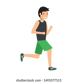 Man running design, Healthy lifestyle Fitness bodybuilding bodycare activity and exercisetheme Vector illustration