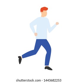 Man running  EPS file. Flat cartoon character isolated on white background
