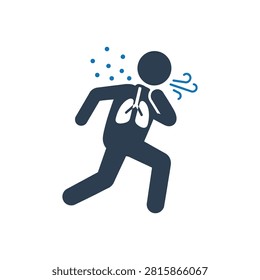 Man Running with Exercise-Induced Allergic Asthma Icon