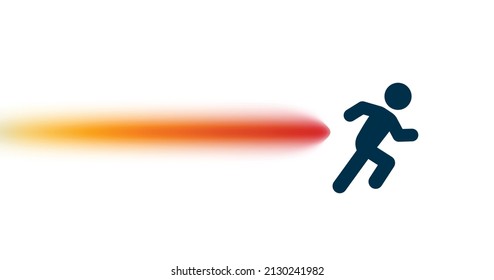 Man running fast icon isolated on white background.