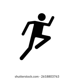 Man running fast icon. Rush symbol. Vector design on a white background