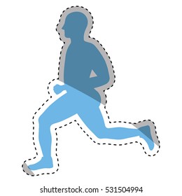 man running fitness icon vector illustration graphic design