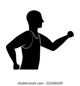 man running fitness icon vector illustration graphic design