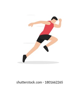 man running flat illustration concept