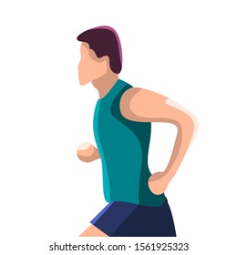 Man running flat illustration with gradient colour.