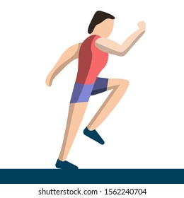 Man running flat illustration with gradient colour.