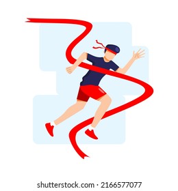 Man running, flat illustration, flat style, isolated on white background, graphic resources suitable for illustration, poster, and social media needs.