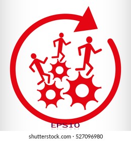 man, running, gear, vector icon, eps10
