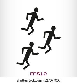 man, running, gear, vector icon, eps10