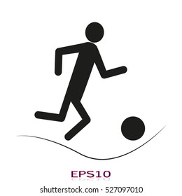 man, running, gear, vector icon, eps10