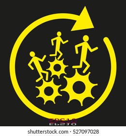 man, running, gear, vector icon, eps10