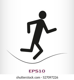 man, running, gear, vector icon, eps10