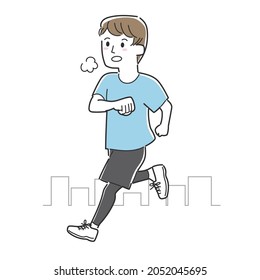  A man running for good health