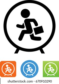 Man Running In Hamster Wheel Icon