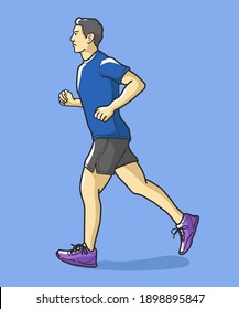 A man is running. hand drawn style vector design illustrations.