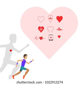 Man running for heart