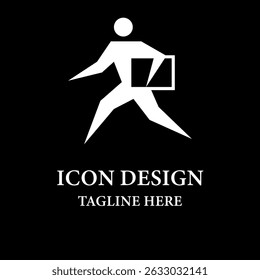 Man Running Holding Office Papers Icon