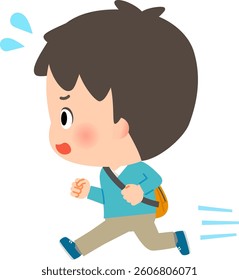 A man running in a hurry