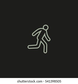man, running, icon