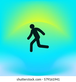 man, running, icon
