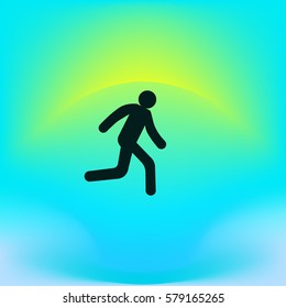 man, running, icon