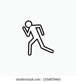 
Man Running Icon. Athletic or Escape Illustration As A Simple Vector Sign & Trendy Symbol for Design and Sport Websites, Presentation or Mobile Application.,