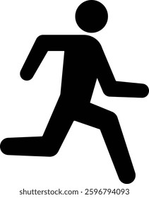 Man running icon, black, isolated
