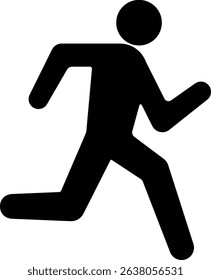 Man running icon, black, isolated