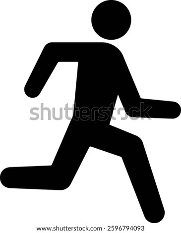 Man running icon, black, isolated