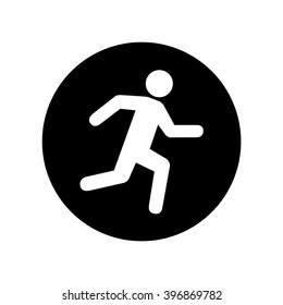 Man running icon in circle . Vector illustration