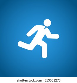 man running icon. Flat design style EPS