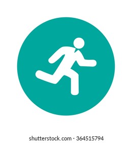 man running icon. Flat design style EPS
