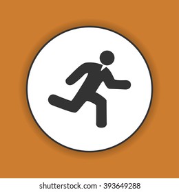 man running icon. Flat design style EPS