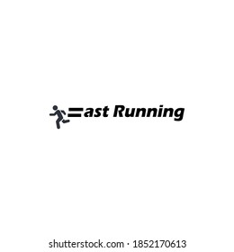 man running icon illustration simple design element vector logo template