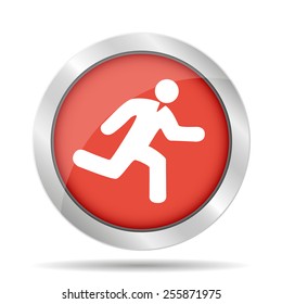 man running icon on white background vector