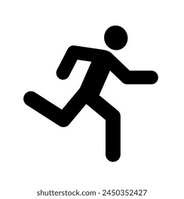 Man running icon. Pedestrian movement pictogram. Stylized running man.