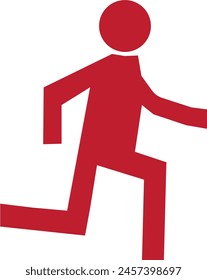 Man Running Icon red color eps format