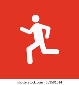The man running icon. Run symbol. Flat Vector illustration
