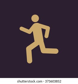 The man running icon. Run symbol. Flat Vector illustration