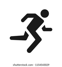 Man Running Icon. Simple design, stroke outline style. Line vector. Isolate on white background.