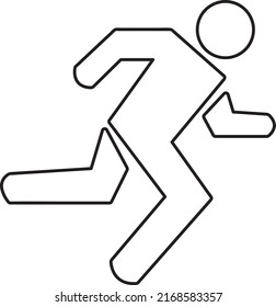 Man Running Icon. Simple design, stroke outline style. Line vector. Isolate on white background..eps
