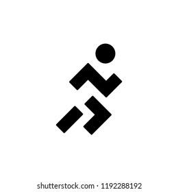 man running icon vector illustration eps10. Isolated badge athlete flat design for website or app - stock graphics