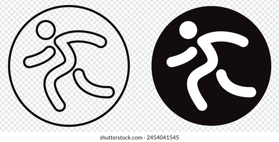 man running icon vector illustration eps10. Isolated badge athlete flat design for website or app - stock graphics. transparent background