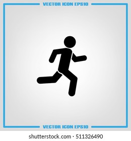 man running icon vector illustration eps10. Isolated badge athlete flat design for website or app - stock graphics