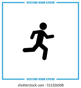 man running icon vector illustration eps10. Isolated badge athlete flat design for website or app - stock graphics