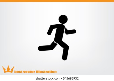 man running icon vector illustration eps10. Isolated badge athlete flat design for website or app - stock graphics