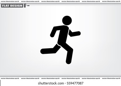 man running icon vector illustration eps10. Isolated badge athlete flat design for website or app - stock graphics.