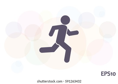 man running icon vector illustration eps10. Isolated badge athlete flat design for website or app - stock graphics