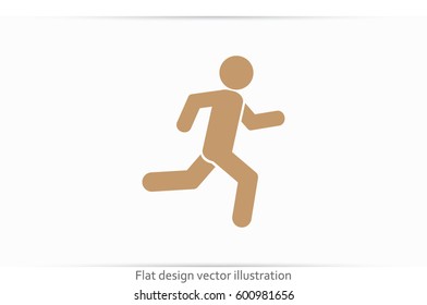 man running icon vector illustration eps10. Isolated badge athlete flat design for website or app - stock graphics